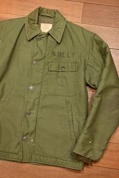 画像2: ’68 (VTG/USED) U.S NAVY  A-2 デッキジャケット ”落書き”あり【SMALL/34-36】ビンテージ中古  (2)