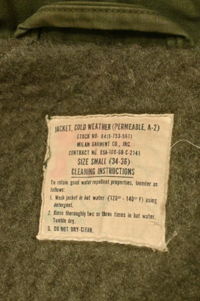 画像15: ’68 (VTG/USED) U.S NAVY  A-2 デッキジャケット ”落書き”あり【SMALL/34-36】ビンテージ中古  (15)