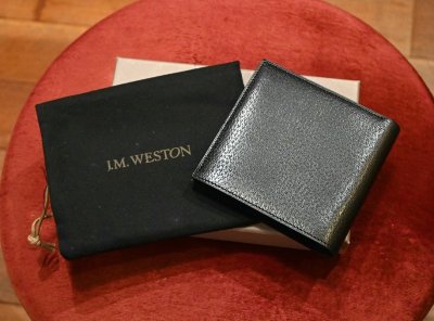 画像1: Deadstock デッドストック J.M WESTON J.Mウエストン レザーウォレット 革財布 フランス製(Black) 未使用 