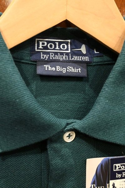 画像2: 【クリックポスト185円も可】Near-Deadstock 90s PoloRalphlauren ポロラルフローレン "The Big Shirt" 裾ポニー 鹿の子ポロシャツ(Dark Green/L)ビッグポロ タグ付き未着用品