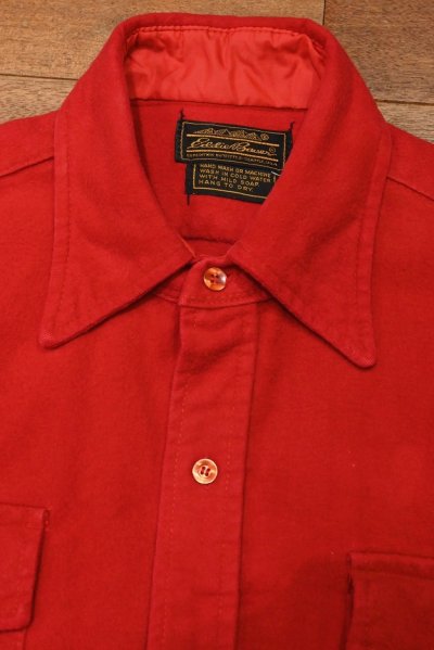 画像2: USED 70-80s Eddie bauer エディバウアー シャモアシャツ(RED/M)ビンテージ 中古