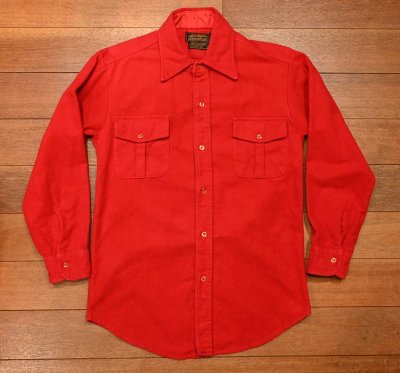 画像1: USED 70-80s Eddie bauer エディバウアー シャモアシャツ(RED/M)ビンテージ 中古