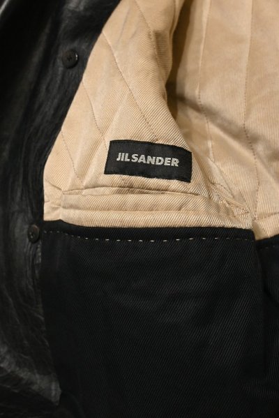 画像2: 2004SS VTG JIL SANDER ジルサンダー レザージャケット ダブルブレスト Pコート イタリア製 本人デザイン(BLACK/44) 中古 アーカイブ