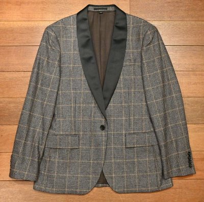 画像1: J.CREW (ジェイクルー) Ludlow Slim-fit shawl-collar dinner jacket ショールカラー グレンチェック ジャケット(38 SHORT) 新品 並行輸入