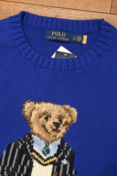 画像4: タグ付き未着用品 POLO RALPHLAUREN ポロラルフローレン ポロベアー コットンニット(BLUE/L)テディベア (4)