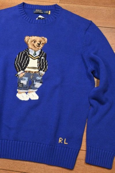画像3: タグ付き未着用品 POLO RALPHLAUREN ポロラルフローレン ポロベアー コットンニット(BLUE/L)テディベア (3)