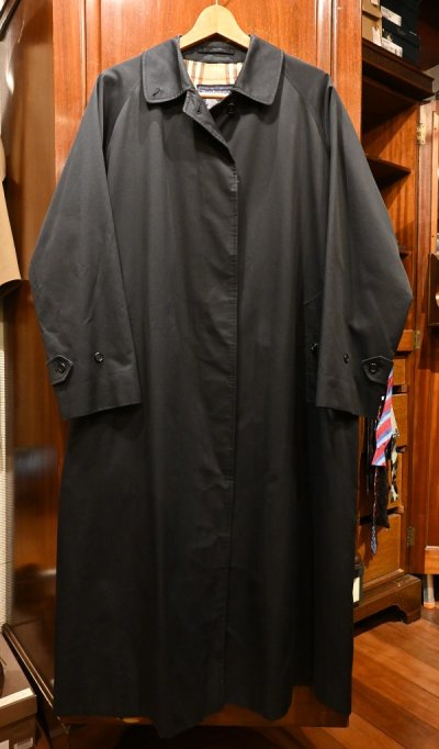 画像1: 60s VTG/USED  Burberrys バーバリー バルマカーンコート "一枚袖" イングランド製(Black/Womens 20 EX LONG) ステンカラーコート ビンテージ 美中古