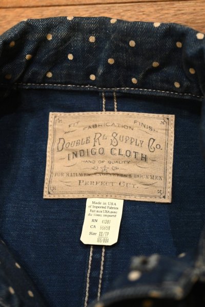 画像6: USED RRL RALPHLAUREN RRL ALLEN WORK JACKET ダブルアールエル ラルフローレン ドット インディゴ レイルロードジャケット【XS】美中古  (6)