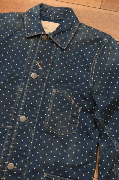 画像2: USED RRL RALPHLAUREN RRL ALLEN WORK JACKET ダブルアールエル ラルフローレン ドット インディゴ レイルロードジャケット【XS】美中古  (2)