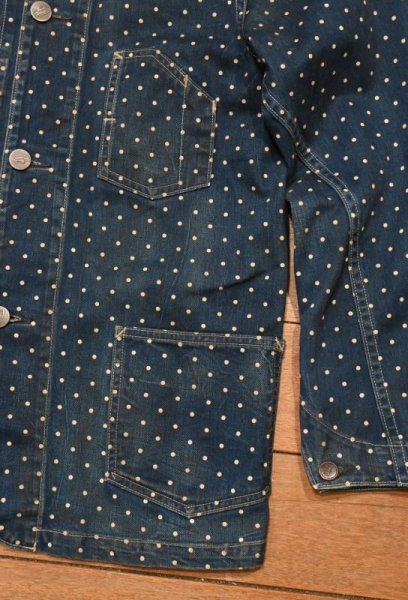 画像3: USED RRL RALPHLAUREN RRL ALLEN WORK JACKET ダブルアールエル ラルフローレン ドット インディゴ レイルロードジャケット【XS】美中古  (3)