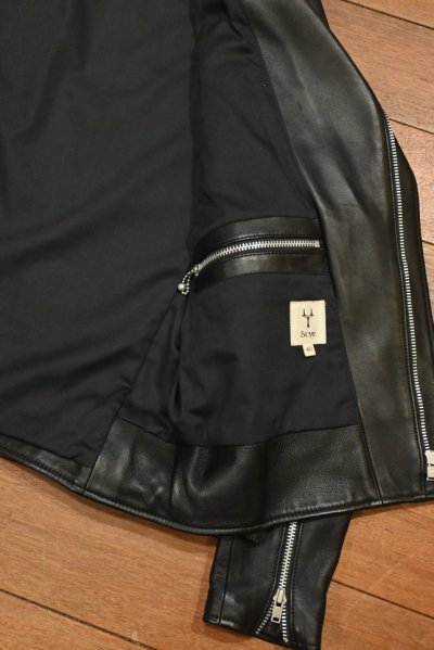 画像3: SCYE シープスキン ダブルライダースジャケット(Black/40)サイ 美中古 日本製