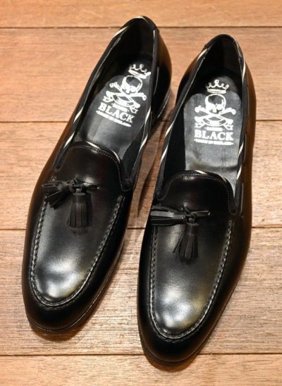 画像1: 未着用品 BAKER BLACK(バーカーブラック)タッセルローファー イングランド製(BLACK:UK5 1/2/US6 1/2)シューバック付き