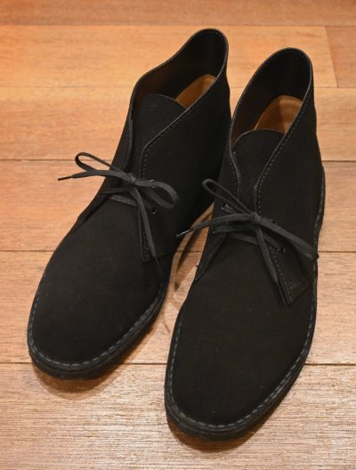 画像1: CLARKS DESERT BOOTS クラークス デザートブーツ スウェード イングランド製(BLACK/UK 8 1/2)中古