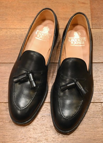 画像1: CROCKETT&JONES CAVENDISH2 クロケットアンドジョーンズ タッセルローファー イングランド製 箱/シューバック付き(BLACK/UK 8 1/2-E)中古