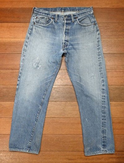 画像1: 70s VTG/USED Levi’s リーバイス501 66前期  73年製(実寸:W34 L29) リペア ビンテージデニム 中古