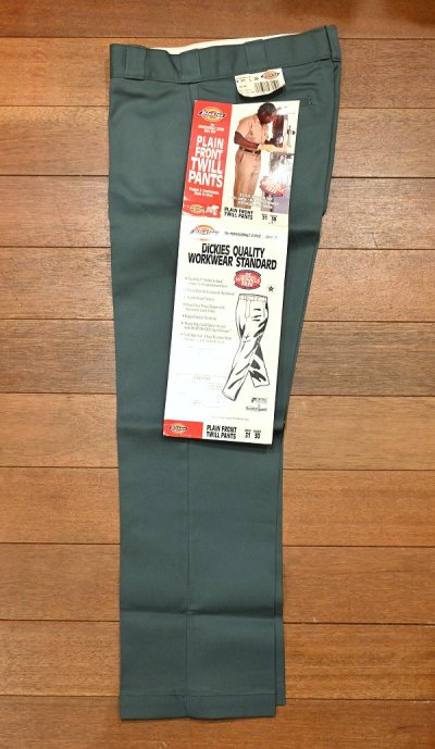 画像2: 90s Dickies ディッキーズ 874 ツイルワークパンツ アメリカ製(Green/W31L30)フラッシャー付きデッドストック 