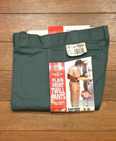 画像1: 90s Dickies ディッキーズ 874 ツイルワークパンツ アメリカ製(Green/W31L30)フラッシャー付きデッドストック 