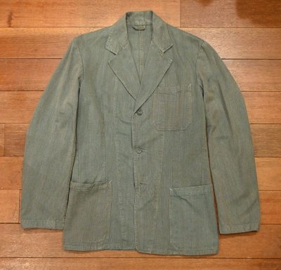 画像1: 60s SWEDISH MILITARY PRISONER JACKET スウェーデン軍 コットンツイル プリズナージャケット(48)ビンテージ 中古