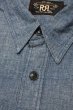 画像7: 【クリックポスト185円も可】RRL INDIGO CHAMBRAY WORK SHIRTS ダブルアールエル インディゴ シャンブレー ワークシャツ(S)美中古  (7)