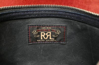 画像3: RRL インディゴ ラフアウト スウェード レザー ポーチ 本藍染め 中古 