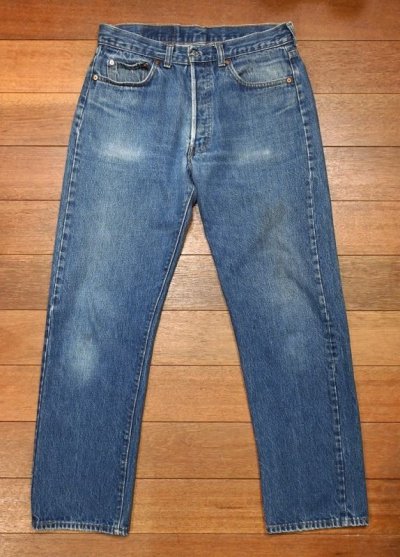 画像1: 80s Levi's 501 リーバイス 内股シングルステッチ アメリカ製(表記W34L33 実寸W32L30.5)ビンテージデニム 