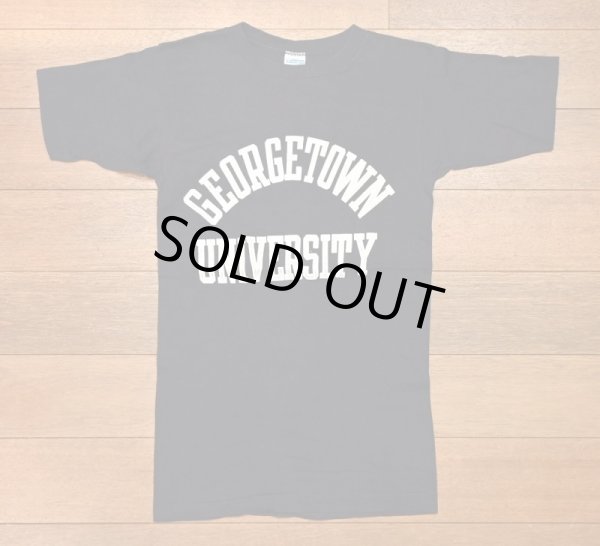 画像1: 【クリックポスト185円も可】70s Champion "GEORGETOWN UNIV" Tシャツ アメリカ製(NAVY/S)ビンテージ 中古 (1)