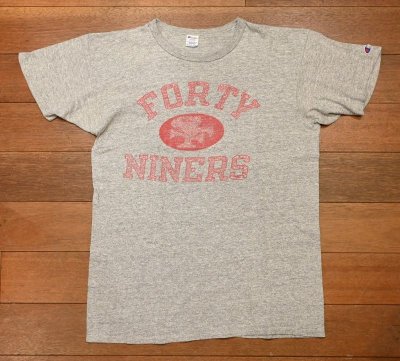 画像1: 【クリックポスト185円も可】80s Champion "FORTYNINERS" "88/12 Tシャツ アメリカ製(GRAY/L)ビンテージ 中古