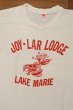 画像2: 【クリックポスト185円も可】70s HANES "JOY-LAR-LODGE" フロッキープリントTシャツ アメリカ製(WHITE/M)コットン100ビンテージ 中古 (2)