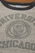 画像3: 【クリックポスト185円も可】70s Champion "UNIVERSITY of CHICAGO"リンガーTシャツ 88/12 アメリカ製(GRAY/M)染み込みビンテージ 中古 (3)