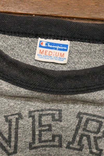 画像3: 【クリックポスト185円も可】70s Champion "UNIVERSITY of CHICAGO"リンガーTシャツ 88/12 アメリカ製(GRAY/M)染み込みビンテージ 中古