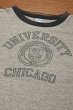 画像2: 【クリックポスト185円も可】70s Champion "UNIVERSITY of CHICAGO"リンガーTシャツ 88/12 アメリカ製(GRAY/M)染み込みビンテージ 中古 (2)