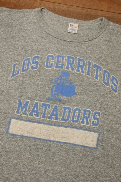 画像2: 【クリックポスト185円も可】80s Champion "LOS GERRITOS" 88/12 Tシャツ アメリカ製(GRAY/M)ビンテージ 中古