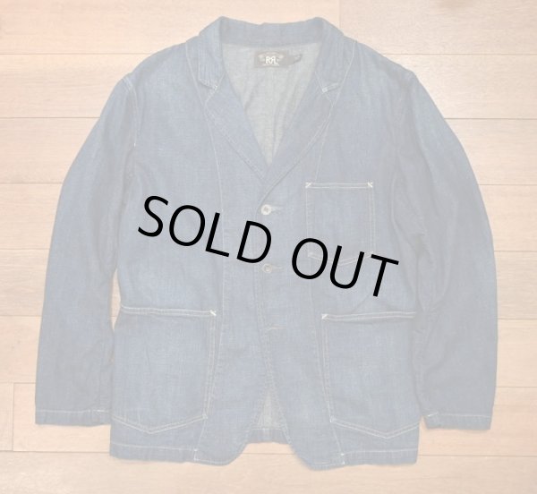 画像1: RRL RALPHLAUREN INDIGO COTTON+LINEN JACKET ダブルアールエル ラルフローレン インディゴ コットン+リネン ジャケット(M)中古  (1)