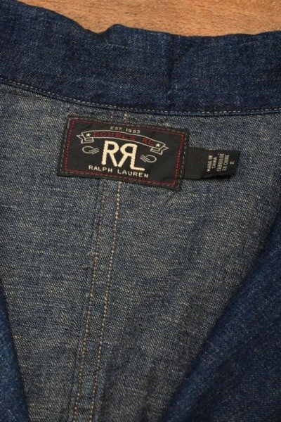 画像2: RRL RALPHLAUREN INDIGO COTTON+LINEN JACKET ダブルアールエル ラルフローレン インディゴ コットン+リネン ジャケット(M)中古 