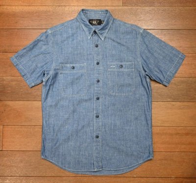 画像1: 【クリックポスト185円も可】RRL ダブルアールエル 半袖シャンブレーシャツ(S)美中古