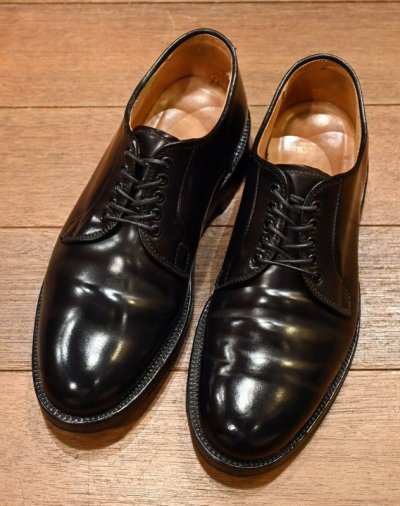 画像1: BROOKS BROTHERS×ALDEN ブルックスブラザーズ×オールデン コードバンプレーントゥ シューツリー付(BLACK/6 1/2-E)中古