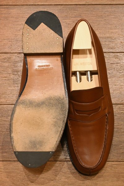 画像3: J.M WESTON Signature Loafer 180 ウェストン シグニチャーローファー 純正シューツリーつき(Tan Brown/7-C) 美中古 箱あり