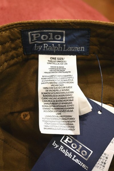 画像2: タグ付き未使用品 Polo Ralphlauren ポロラルフローレン スウェード キャップ オールレザー(Brown/ONE SIZE)オールスエード