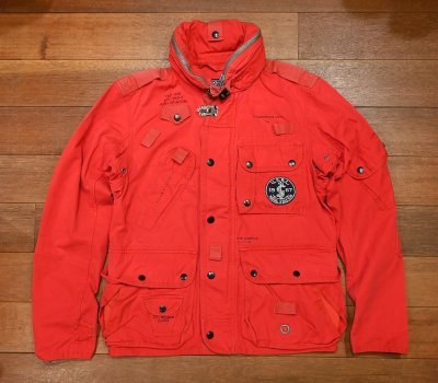 画像1: Polo Ralphlauren ポロラルフローレン COAST GUARD NAVAL STATION JACKET【RED/S】ビンテージ 中古