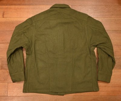 画像2: 50s DEADSTOCK U.S ARMY ウール+ナイロン シャツ OLIVE GREEN108 着丈詰めリメイク(LARGE)デッドストック