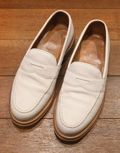 画像1: CHEANEY/チーニー ヌバック ローファー ラバーソール イングランド製(White/UK 7 1/2)中古