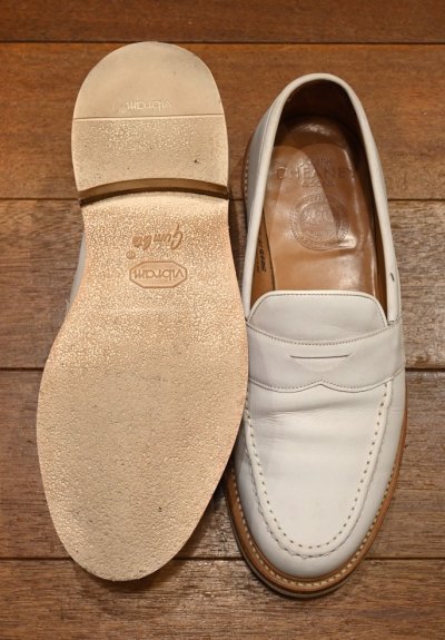 画像3: CHEANEY/チーニー ヌバック ローファー ラバーソール イングランド製(White/UK 7 1/2)中古