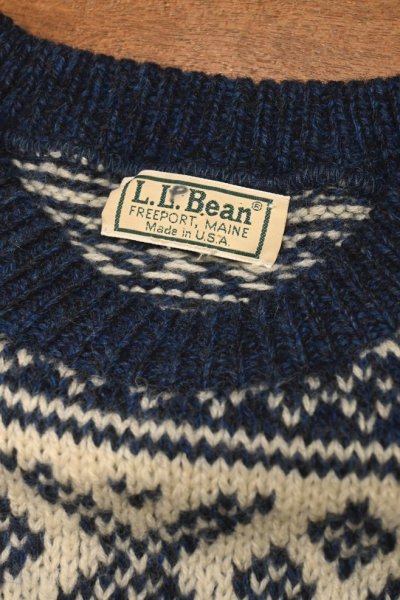 画像2: 80s LL BEAN エルエルビーン 総柄ウールセーター アメリカ製(サイズ表記なし/M-TALL?)ビンテージ 中古