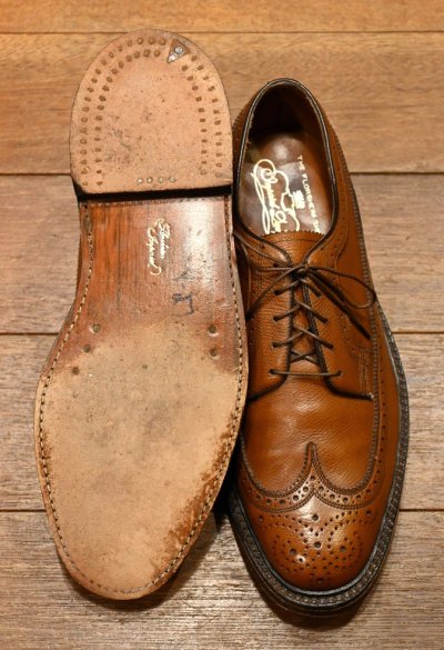 画像3: 70s Florsheim Imperial Kenmoor 93602 フローシャイム インペリアル グレインレザー ロングウィングチップ(BROWN,9 1/2-C)美中古 ビンテージ