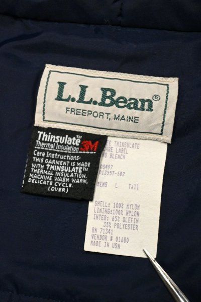 画像2: 90s LL BEAN Thinsulate Anorak 中綿入りアノラック アメリカ製 (BLUE/L-Tall) エルエルビーン LLビーン ビンテージ 中古