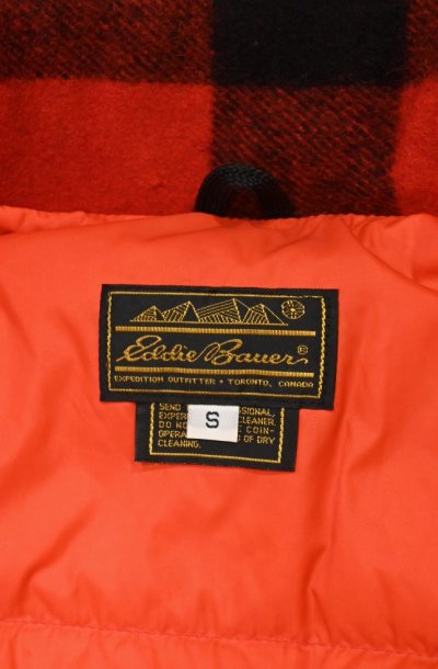 画像2: 80s Eddie Bauer エディバウアー ウール マッキノウダウンジャケット(RED×BLK/S) 中古 ビンテージ マッキノージャケット