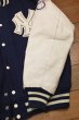 画像13: 90s DELONG NEWYORK YANKEES ヤンキース レザースリーブ バーシティジャケット アメリカ製(Navy×White/L)スタジャン (13)