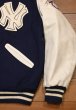 画像3: 90s DELONG NEWYORK YANKEES ヤンキース レザースリーブ バーシティジャケット アメリカ製(Navy×White/L)スタジャン (3)