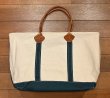 画像8: 80s L.L.Bean BOAT&TOTE レザーハンドルトートバッグ(Natural×Green/LARGE)ビンテージ (8)