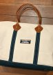 画像3: 80s L.L.Bean BOAT&TOTE レザーハンドルトートバッグ(Natural×Green/LARGE)ビンテージ (3)